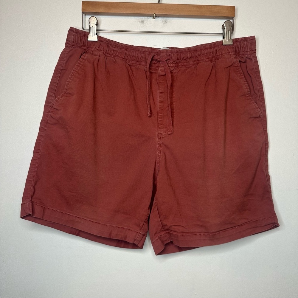 Old Navy Men’s Burnt Orange Jogger Shorts Size L Large Casual Drawstring
